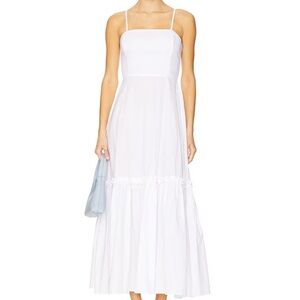 NWOT 0 We Wore What Ruffle Flare Midi Dress in Classic White
